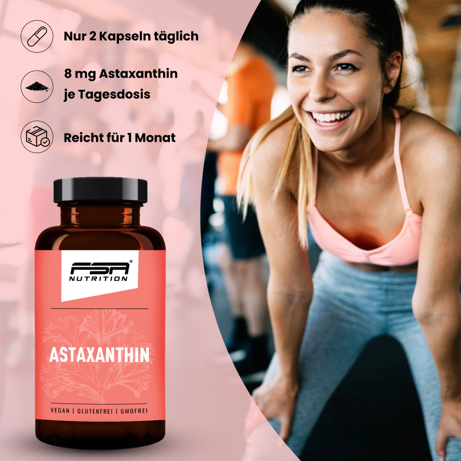 Astaxanthin im Glas - 60 Kapseln