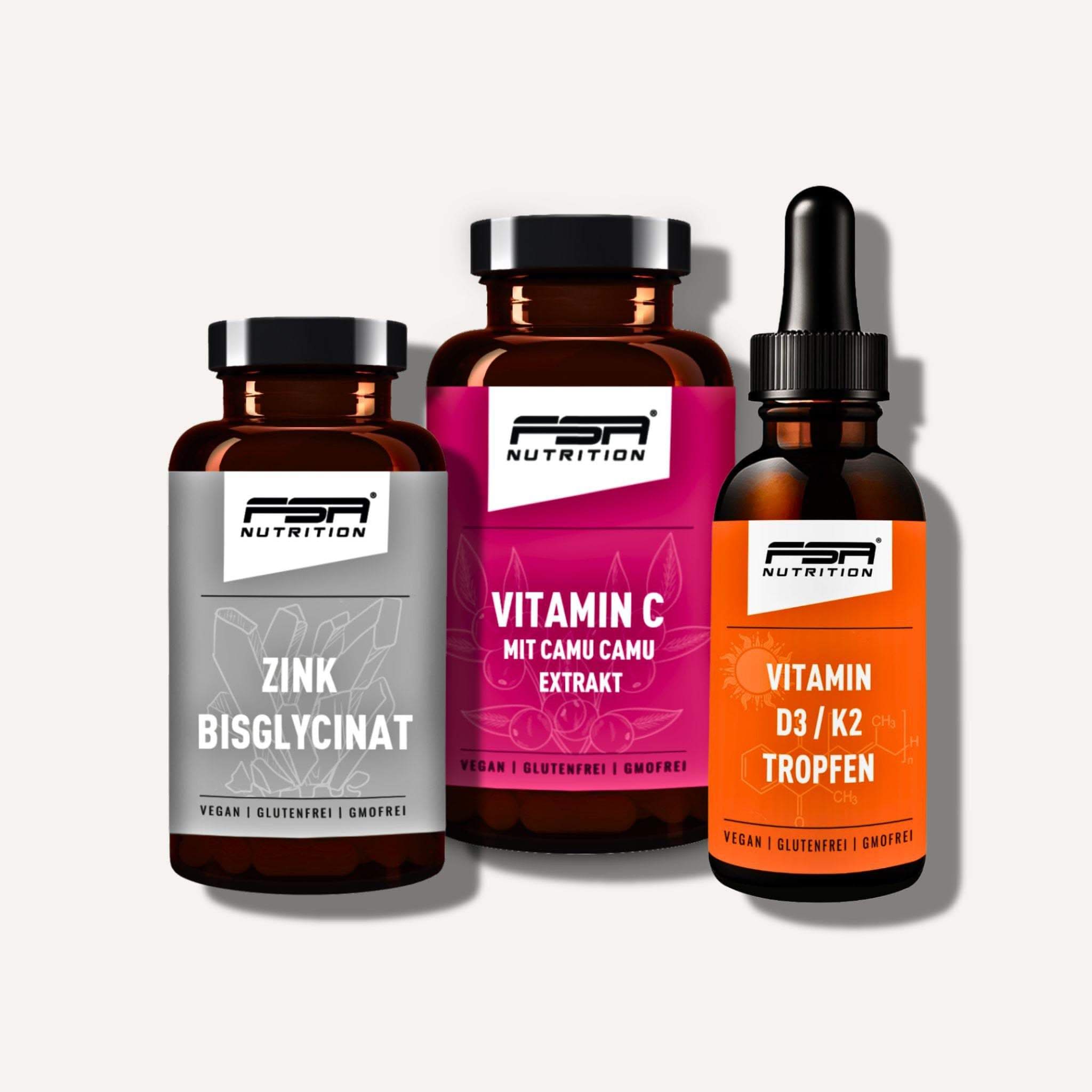 Set Zink + Vitamin C CamuCamu + Vitamin D3 K2-MK7