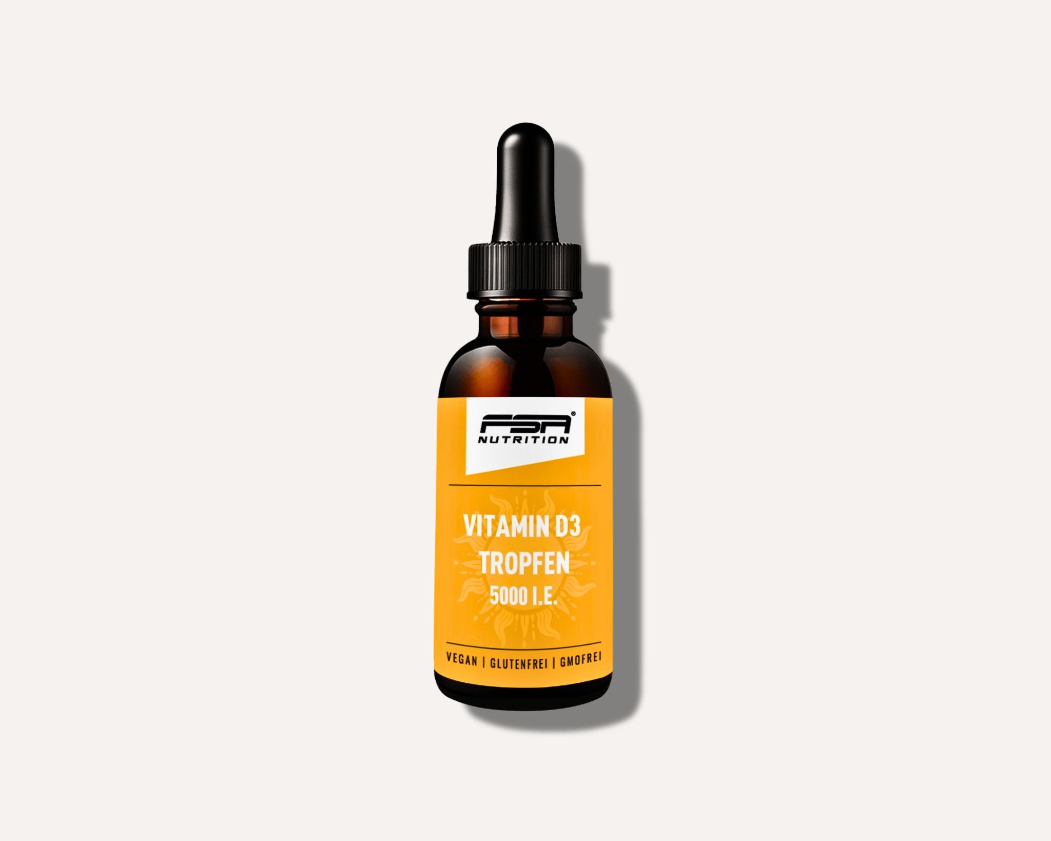 FSA NUTRITION Vitamin D3 Tropfen 30 ml - mit nur 1 Tropfen alle 5 Tage lieferst du deinem Körper hochdosiertes Vitamin D3 mit mit grandiosen 5.000 I.E. pro Tropfen.