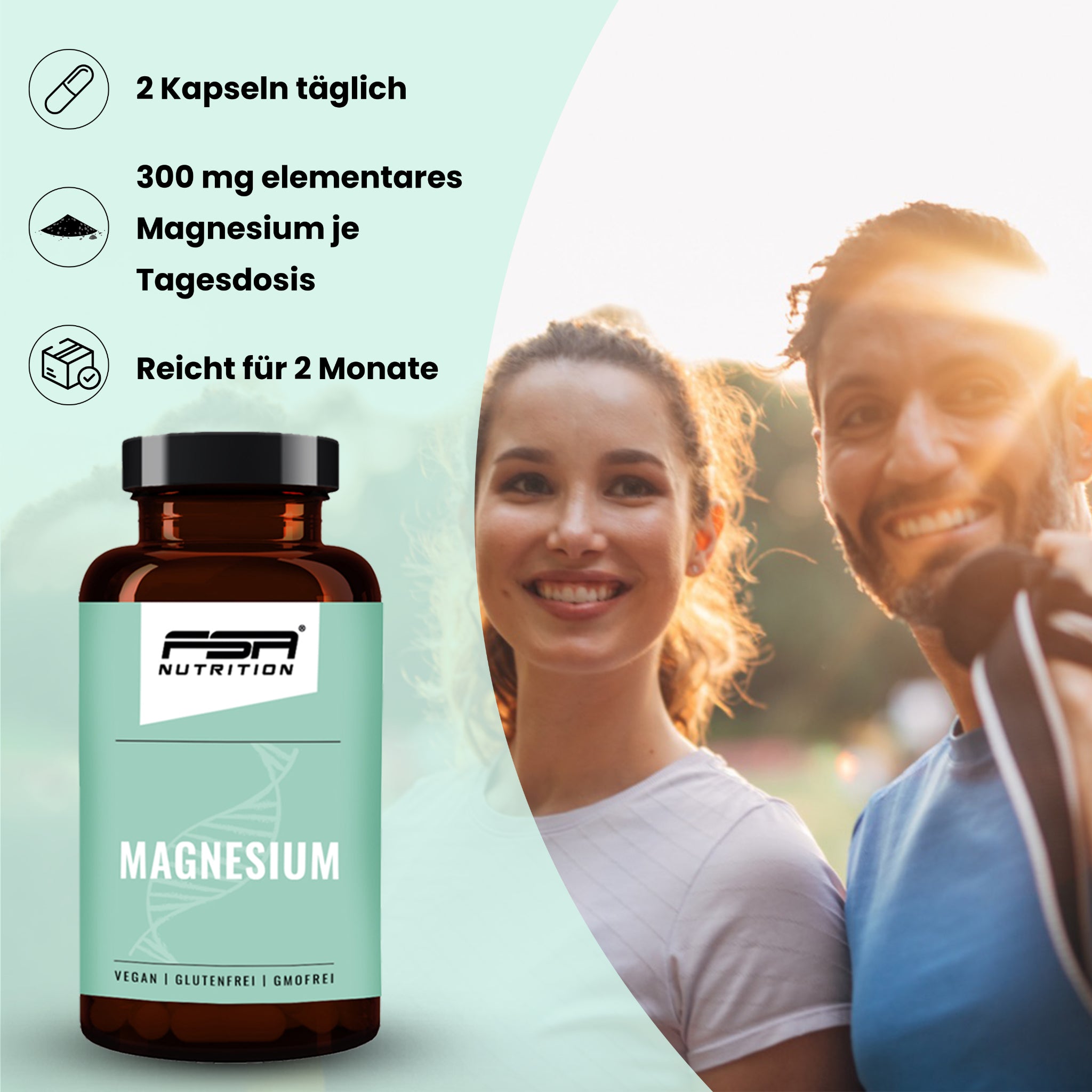 Magnesium Bisglycinat & Citrate im Glas - 120 Kapseln