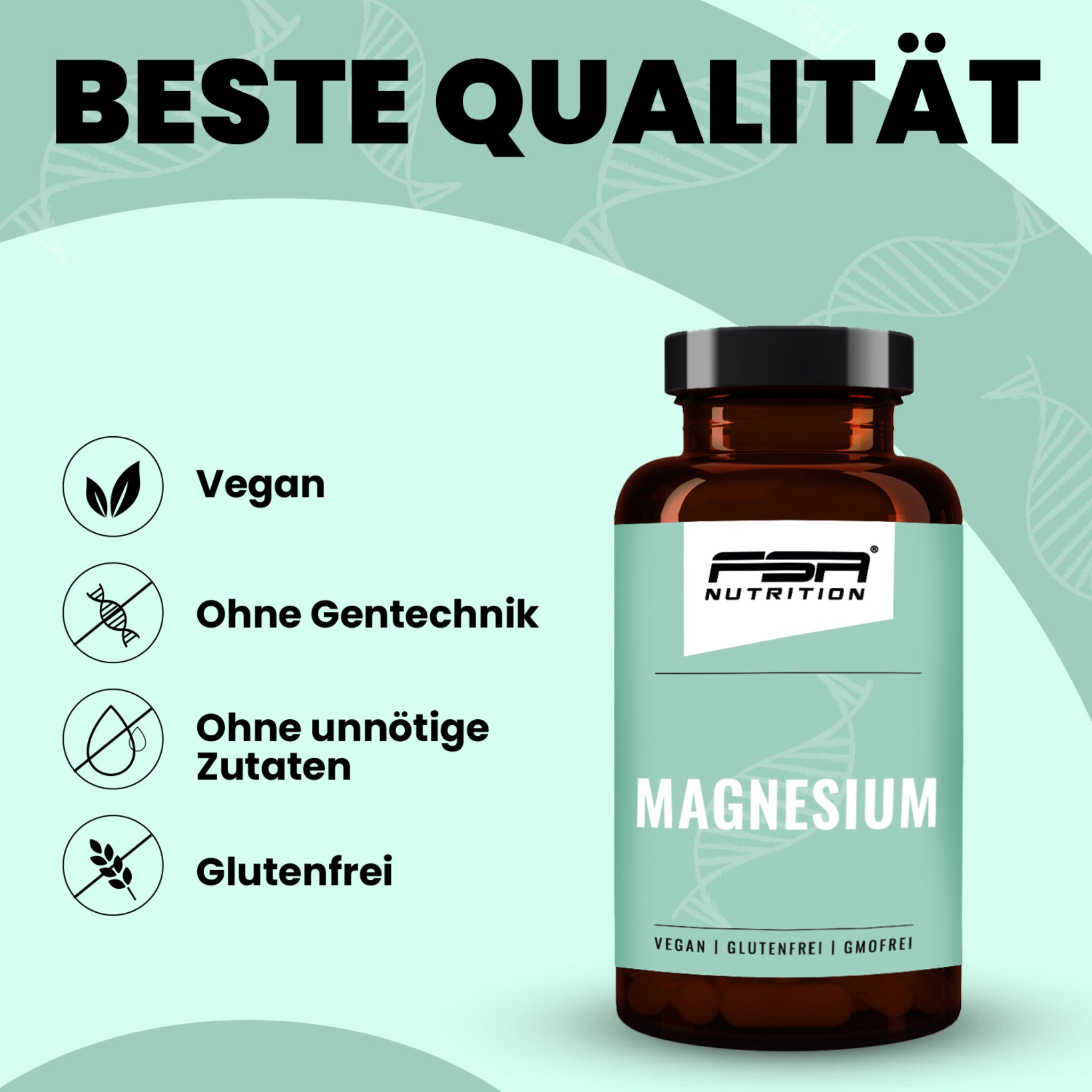 Magnesium Bisglycinat & Citrate im Glas - 120 Kapseln